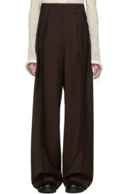 Acne Studios - Brown Wool Pleated Wide-Leg Trousers