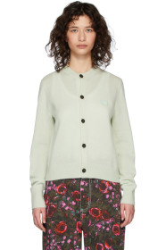 Acne Studios - Cardigan en laine vert Keva Face