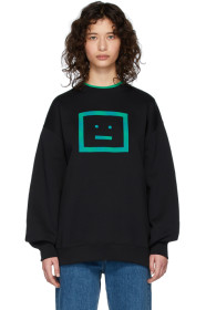 Acne Studios - Pull molletonné noir Forba Check Face
