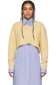 Acne Studios - Beige Wool Cropped V-Neck Kadienne Sweater