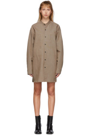 Acne Studios - Brown & White Band Collar Dress