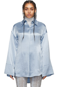 Acne Studios - Blue Satin Suzette Fluid Shirt
