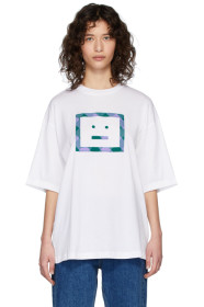 Acne Studios - White Check Face T-Shirt