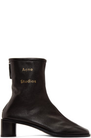 Acne Studios - ブラック ブランド ヒール ブーツ