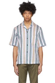 Acne Studios - White & Yellow Striped Short Sleeve Shirt