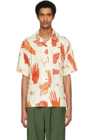 Acne Studios - Chemise à manches courtes à imprimé blanc cassé