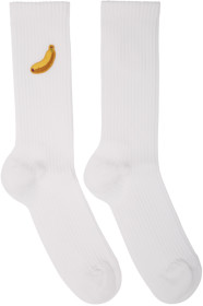 Acne Studios - SSENSE Exclusive White Monster in My Pocket Edition Banana Socks