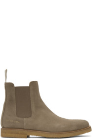 Common Projects - 灰色绒面革切尔西靴