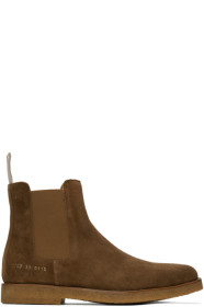 Common Projects - 棕色绒面革切尔西靴