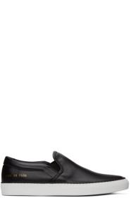 Common Projects - 黑色皮革无带运动鞋