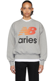Aries - New Balance Edition グレー ロゴ スウェットシャツ