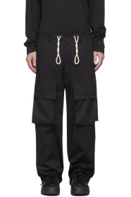 Y-3 - Pantalon cargo en gabardine noir