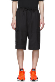 Y-3 - Black Wool Classic Cargo Shorts