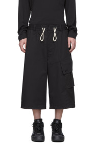 Y-3 - Black Gabardine Cargo Shorts
