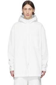 Y-3 - White Heavy Poplin Hooded Shirt