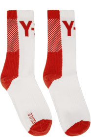 Y-3 - Red & White Logo Socks