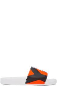 Y-3 - White Graphic Adilette Sandals