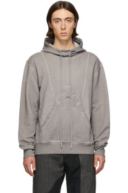 Diesel Red Tag - Pull à capuche tissé-teint gris A-Cold-Wall*
