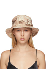 GANNI - Tan Denim Printed Bucket Hat