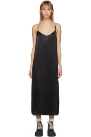 GANNI - Black Heavy Satin Slip Dress