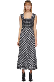 GANNI - Black & White Seersucker Check Dress
