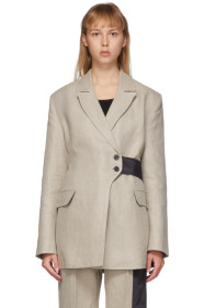 GANNI - Off-White Linen Blazer