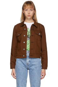 GANNI - Brown Denim Mixed Jacket