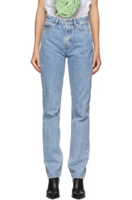 GANNI - Blue Washed High-Waisted Jeans