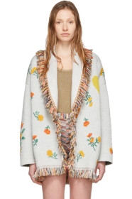 Alanui - Off-White Cashmere 'I Love You California' Cardigan