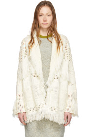 Alanui - Off-White Virgin Wool Icon Net Stitched Cardigan