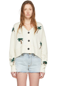 Alanui - Off-White Wool Palm Forest Cardigan