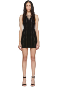 Dsquared2 - Black Lace-Up Short Dress