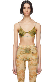 Charlotte Knowles - SSENSE Exclusive Green Floral Vyper Bra
