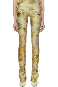 Charlotte Knowles - Green & Beige Perse Leggings