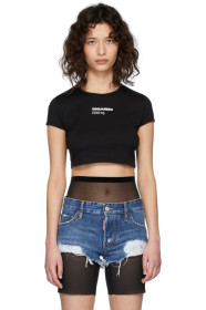 Dsquared2 - Black Bella Fit Crop T-Shirt