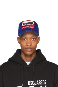 Dsquared2 - Casquette de base-ball à effet usé bleue 'Born In Canada'