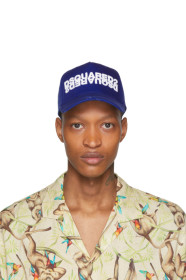 Dsquared2 - Casquette de base-ball bleue et blanche Mirrored Logo