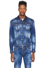 Dsquared2 - Blouson en denim bleu Orange Macchia