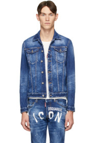 Dsquared2 - Blouson en denim bleu Dan Icon Wash