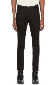 Dsquared2 - Jean noir Resin Treatment 3D Skater