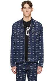 Dsquared2 - Blouson en denim à logo bleu