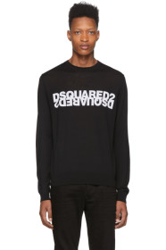 Dsquared2 - Pull en laine noir Mirrored Logo
