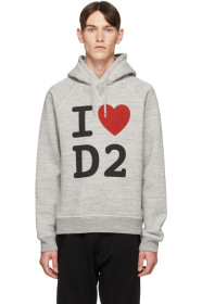 Dsquared2 - Pull à capuche gris 'I Love D2'