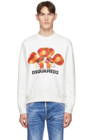 Dsquared2 - Pull molletonné blanc Mouse Cool Fit