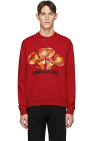 Dsquared2 - Pull molletonné rouge Mouse Cool Fit