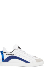 Dsquared2 - White & Blue Lace-Up Sneakers
