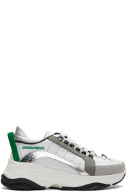 Dsquared2 - Baskets blanches et vertes Bumpy 551