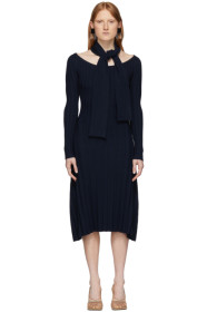 Rokh - Navy Knit Utility Dress