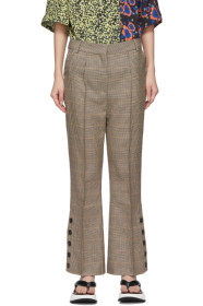 Rokh - Beige Houndstooth Utility Trousers