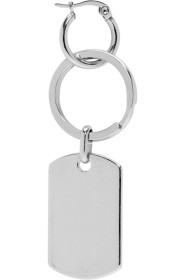 Martine Ali - Silver Single Dog Tag Earring